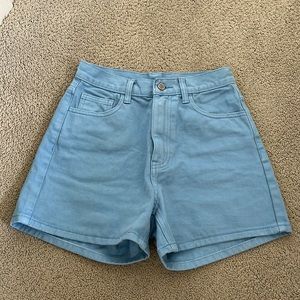 Blue high waisted Brandy Melville shorts.
